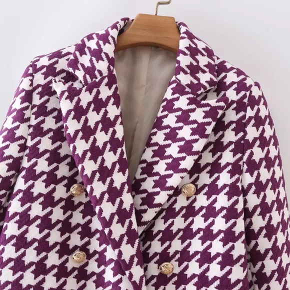Houndstooth blazer in Purple - Picture 3 of 7